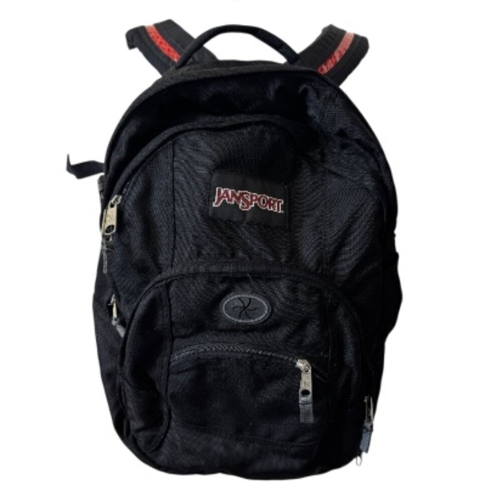 Jansport Airlift Backpack Multiple Zippers Large Black Hiking Outdoor Computer